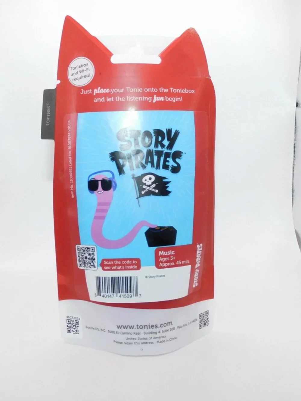 Tonies Story Pirates DJ Squirm Figurine Worm Songs Music NEW
